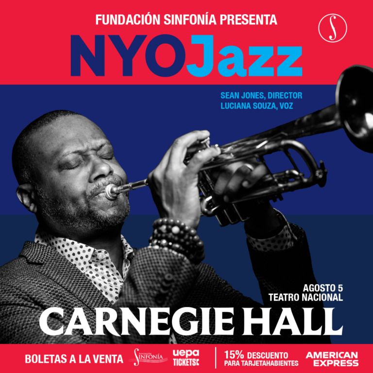 Jazz en dominicana entrevista a Sean Jones con motivo a sus presentaciones en el país con la NYO Jazz 6 5. NYO JAZZ Afiche para Uepa