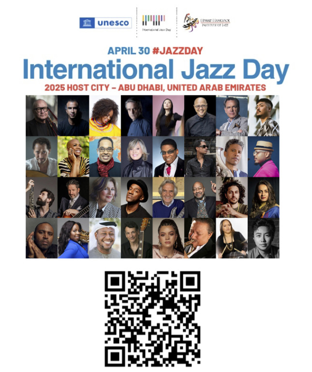 Hablemos de Jazz - El Día Internacional del Jazz celebra su decimoquinto aniversario 5 5. Dia Internacional del Jazz Concierto 2025 con QR